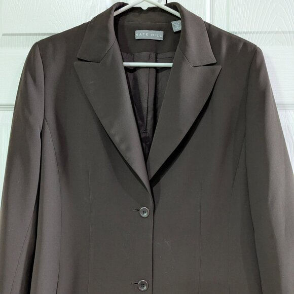 Kate Hill Women's Blazer, Size 12, Brown, Single Breasted, Notch Collar, Pockets - Picture 3 of 15